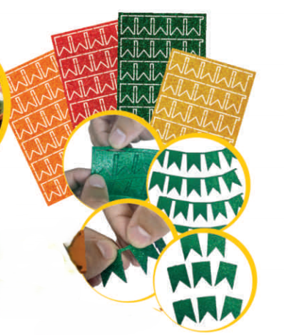 APLIQUE GLITTER JUNINO VARAL DE BANDEIRINHAS 120UN PIFFER