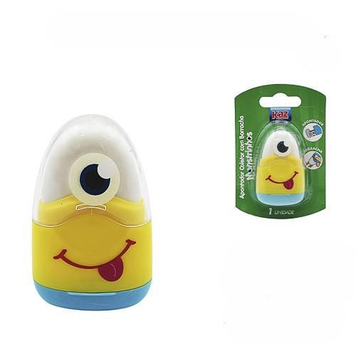 APONTADOR COLETOR 1 FURO C/BORRACHA MONSTRINHO UN KAZ