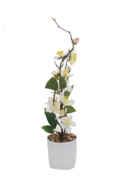 ARRANJO CEREJEIRA 42CM COM VASO PLASTICO UN BELA FLOR