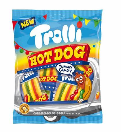 BALA DE GELATINA HOT DOG TROLLI 54G BENEVIA