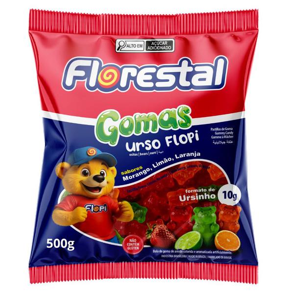 BALA DE GOMA FLOPI SORTIDA 500G FLORESTAL