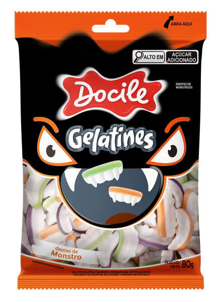 BALA GELA. DENTE DE MONSTRO 80G DOCILE 80041
