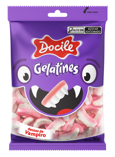 BALA GELA. DENTES DE VAMPIRO 80G DOCILE 8462