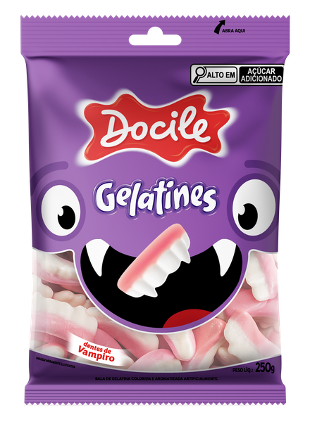 BALA GELAT DENTES  VAMPIRO 250G DOCILE 8681