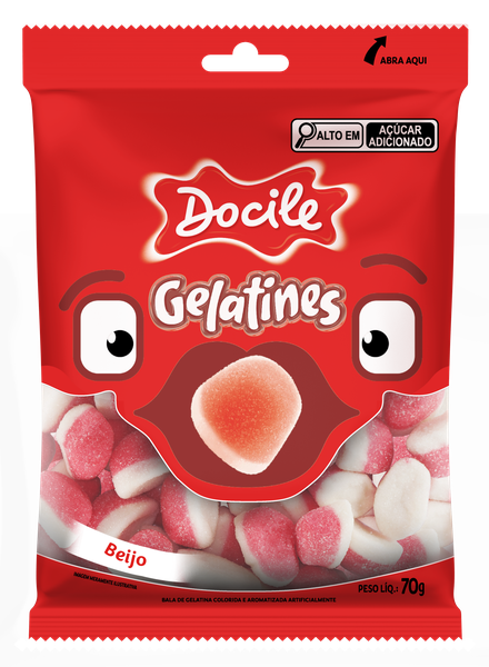 BALA GELATINA BEIJO 70G DOCILE 8475