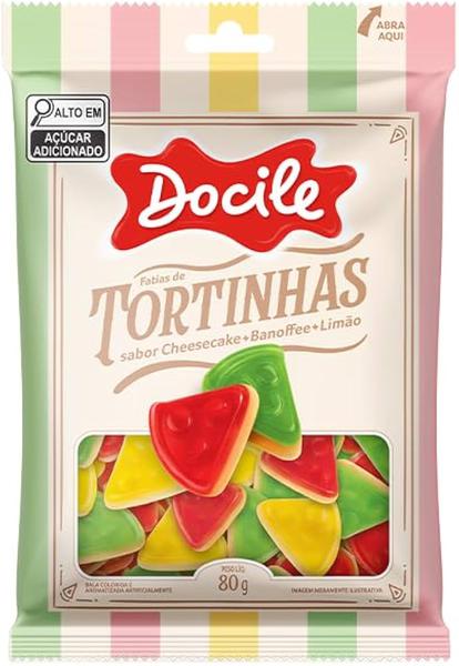 BALA GELATINA FATIAS DE TORTINHAS 80G DOCILE 8465