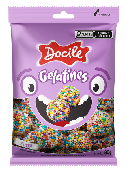 BALA GELATINA FESTA 80G DOCILE 8464