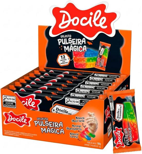 BALA GELATINA PULSEIRA 12X15G HALLOWEEN DOCILE 81503
