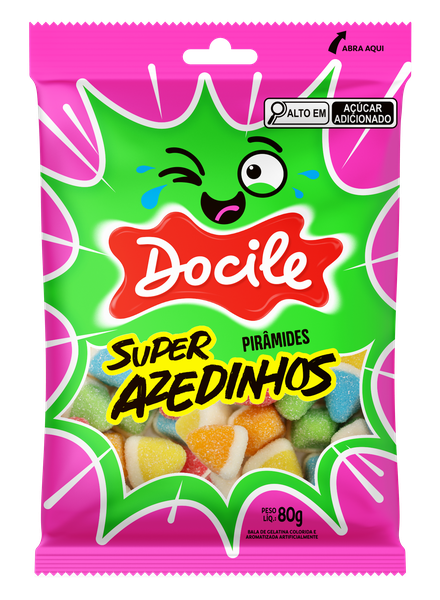 BALA GELATINA SUP AZE PIRAMIDES 80G DOCILE 30