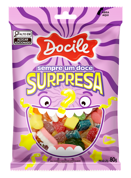 BALA GELATINA SURPRESA 80G DOCILE 276