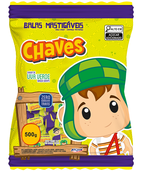 BALA MASTIGAVEL CHAVES UVA VERDE 500G RICLAN