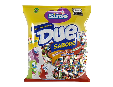 BALA MASTIGAVEL DUE FRUTAS COM CHANTILI 500G SIMONETTO