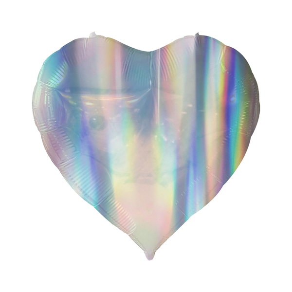 BALAO HOLOGRAFICO ESPELHADO 2D 18" CORACAO UN POPPER