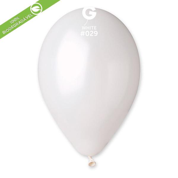 BALAO LATEX Nº12 SOLID COLOUR METALIC BRANCO UN MEGATOON