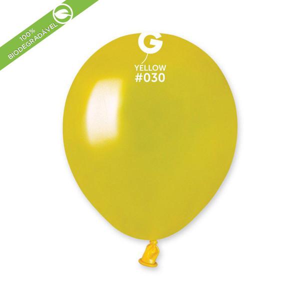 BALAO LATEX Nº5 SOLID COLOUR METALLIC AMARELO UN MEGATOON