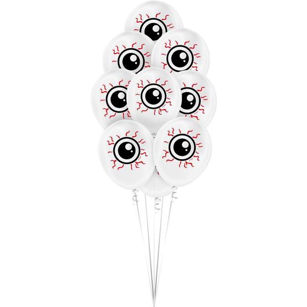 BALAO LATEX REDONDO Nº09 HALLOWEEN INFANTIL OLHOS 25UN REGINA