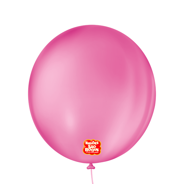 BALAO LISO REDONDO Nº09 ROSA SHOCK 50UN SAO ROQUE