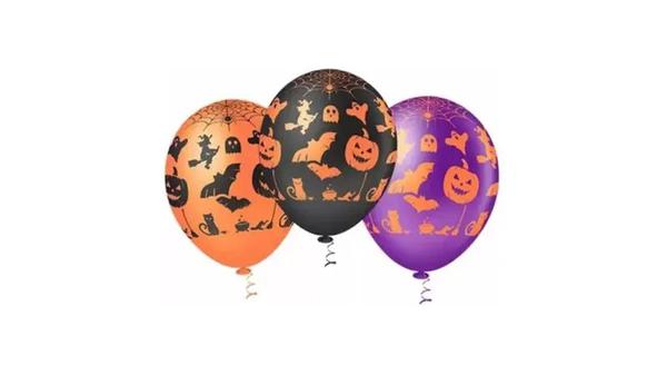 BALAO LISO REDONDO Nº10 HALLOWEEN SORTIDO 25UN PIC PIC
