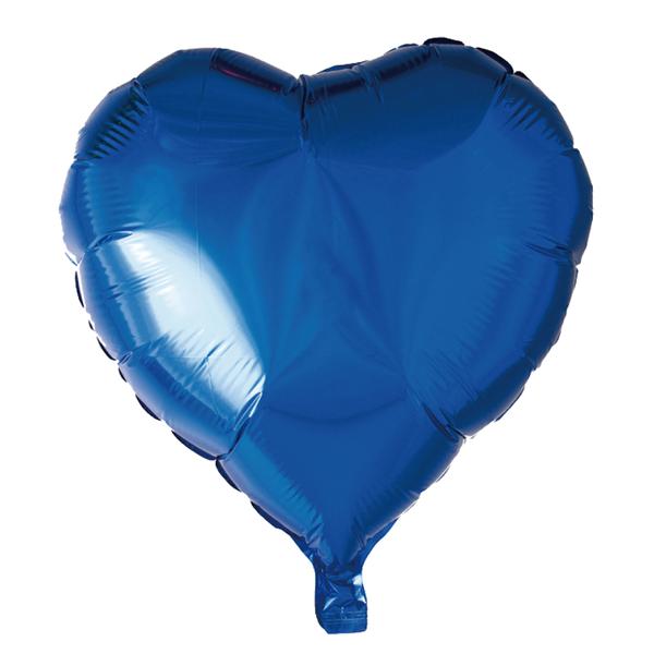 BALAO METALIZADO 10" CORACAO AZUL 06UN SILVER