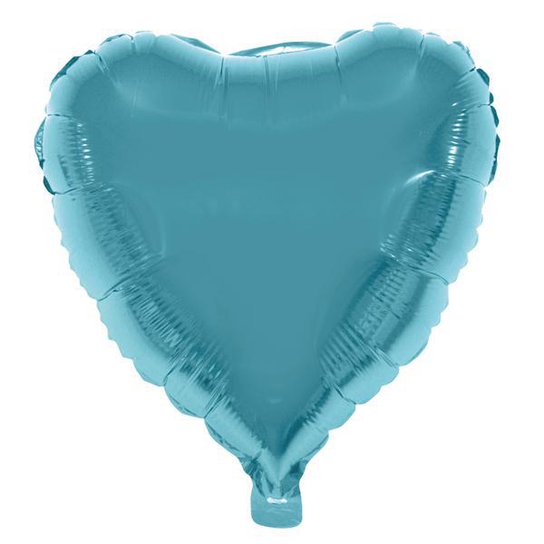 BALAO METALIZADO 10" CORACAO AZUL BEBE 06UN SILVER