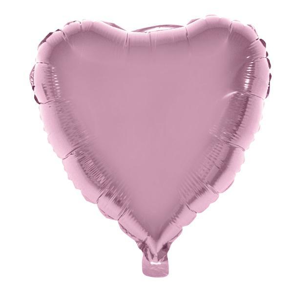 BALAO METALIZADO 10" CORACAO ROSA BEBE 06UN SILVER