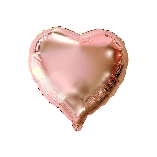 BALAO METALIZADO 10" CORACAO ROSE GOLD 06UN SILVER