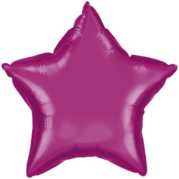 BALAO METALIZADO 10" ESTRELA MAGENTA UN CELEBRATOON
