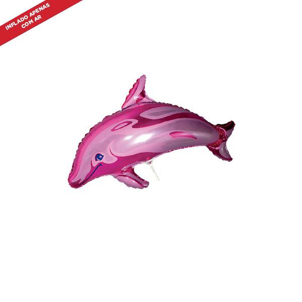 BALAO METALIZADO 14" GOLFINHO ROSA UN CELEBRATOON