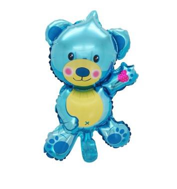 BALAO METALIZADO 14" MINI SHAPE TED AZUL UN CELEBRATOON