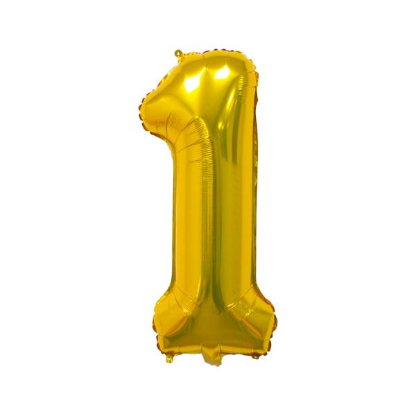 BALAO METALIZADO 14" Nº1 OURO UN CELEBRATOON