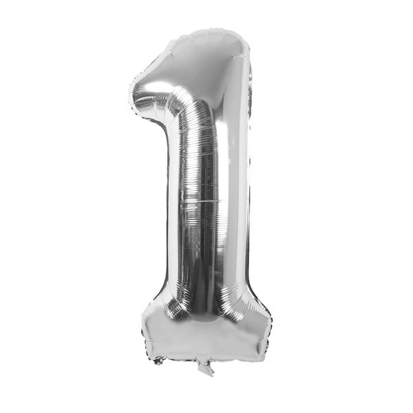 BALAO METALIZADO 14" Nº1 PRATA UN CELEBRATOON
