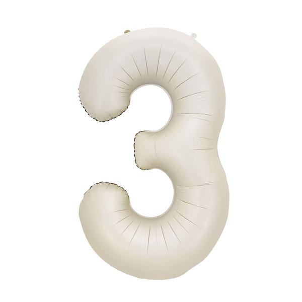 BALAO METALIZADO 14" Nº3 BRANCO UN CELEBRATOON