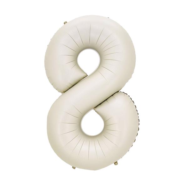BALAO METALIZADO 14" Nº8 BRANCO UN CELEBRATOON
