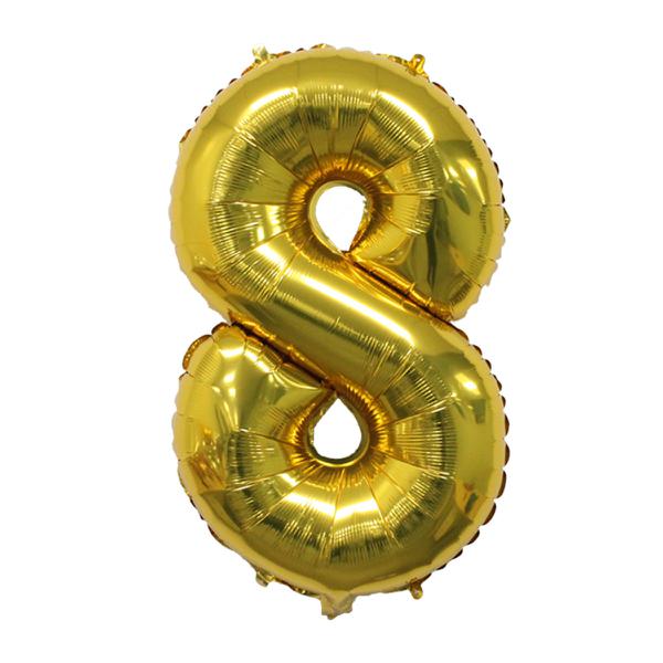 BALAO METALIZADO 14" Nº8 OURO UN CELEBRATOON