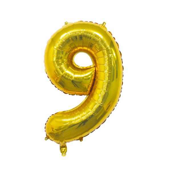 BALAO METALIZADO 14" Nº9 OURO UN CELEBRATOON