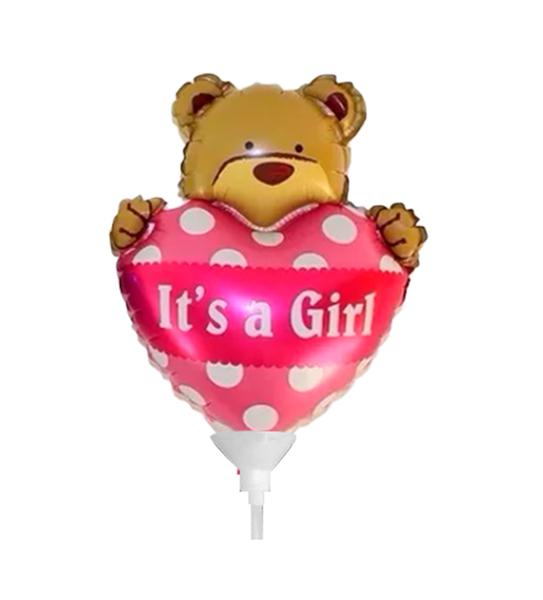 BALAO METALIZADO 14" URSO -É UMA MENINA UN MEGATOON