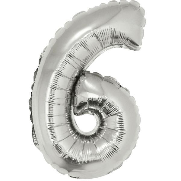 BALAO METALIZADO 16" 40CM Nº6 PRATA UN BRDECOR