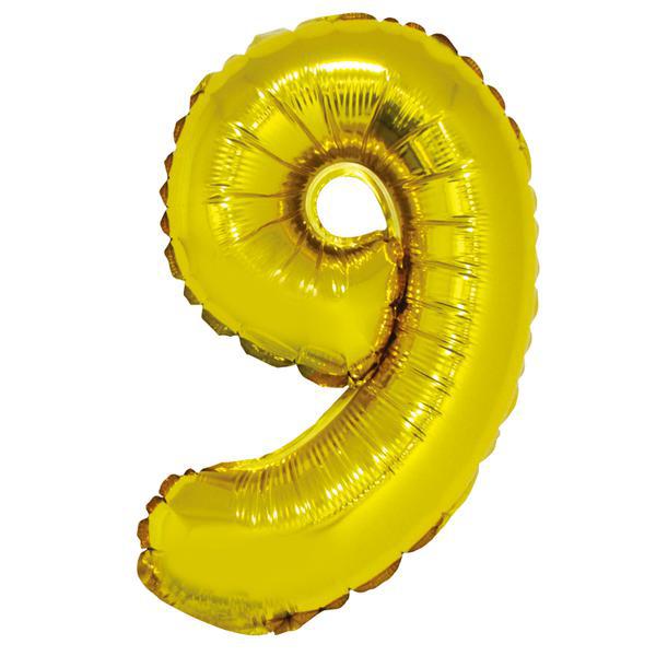 BALAO METALIZADO 16" 40CM Nº9 DOURADO UN BRDECOR