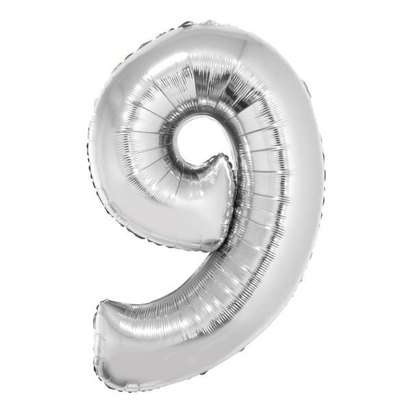 BALAO METALIZADO 16" 40CM Nº9 PRATA UN BRDECOR