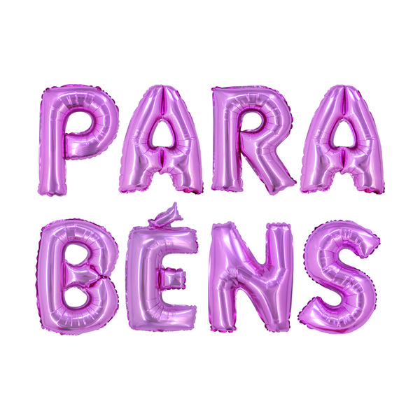 BALAO METALIZADO 16" PARABENS ROSA UN SILVER