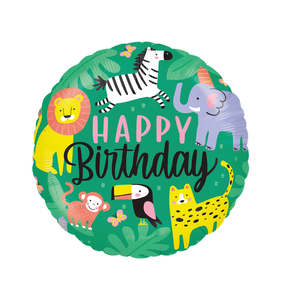 BALAO METALIZADO 18" BIRTHDAY SELVA UN CELEBRATOON