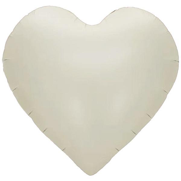 BALAO METALIZADO 18" CORACAO BRANCO AREIA UN CELEBRATOON