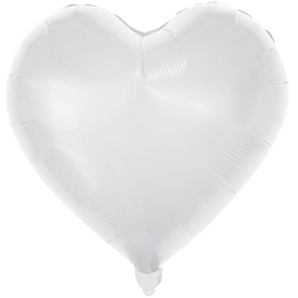 BALAO METALIZADO 18" CORACAO BRANCO UN CELEBRATOON