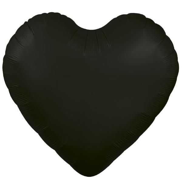 BALAO METALIZADO 18" CORACAO PRETO CROMADO UN CELEBRATOON