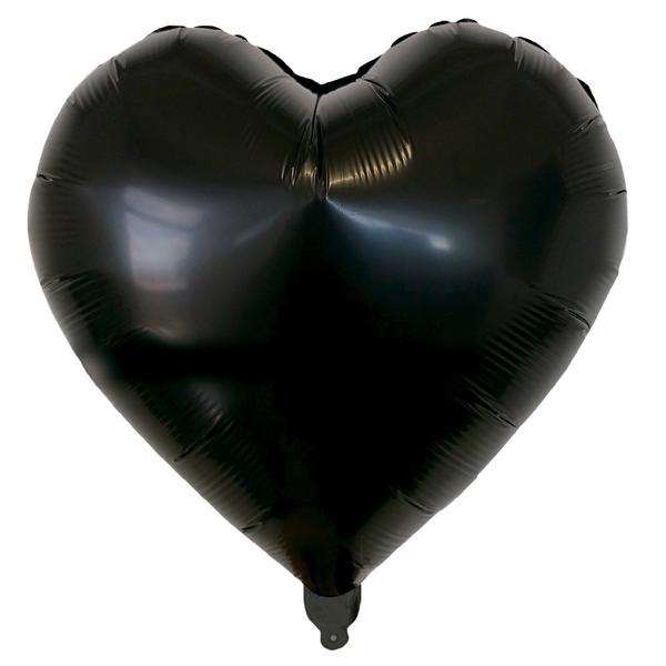 BALAO METALIZADO 18" CORACAO PRETO UN CELEBRATOON