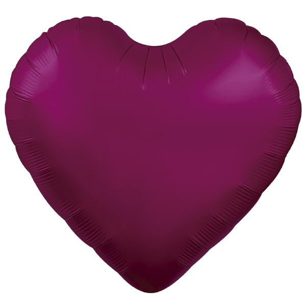 BALAO METALIZADO 18" CORACAO VINHO CROMADO UN CELEBRATOON