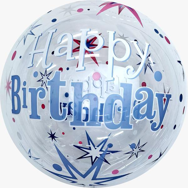 BALAO METALIZADO 18" GLOBO HAPPY BIRTHDAY ESTRELA AZUL UN CELEBRATOON