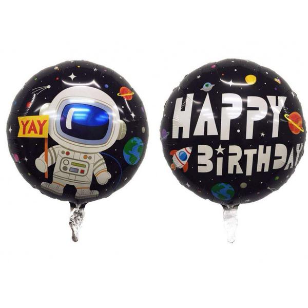 BALAO METALIZADO 18" HAPPY BIRTHDAY ASTRONAUTA UN CELEBRATOON