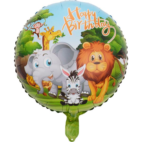 BALAO METALIZADO 18" HAPPY BIRTHDAY SAFARI UN CELEBRATOON