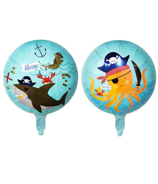 BALAO METALIZADO 18" PIRATA AMIGOS DO MAR UN CELEBRATOON